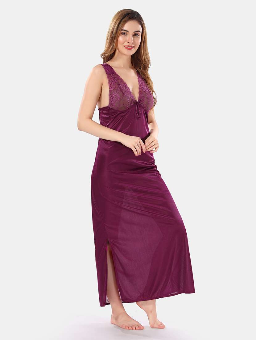 women lace detailed nighty set - 21555391 -  Standard Image - 3