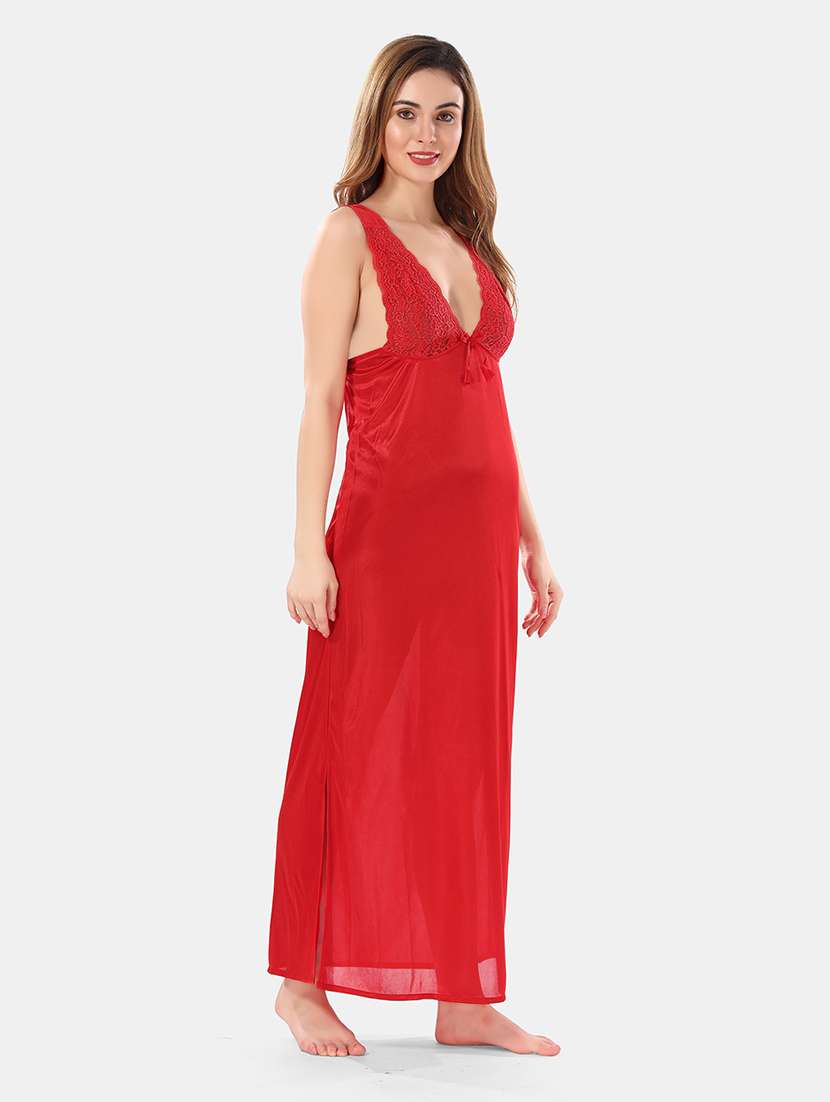 women lace detailed nighty set - 21555392 -  Standard Image - 3