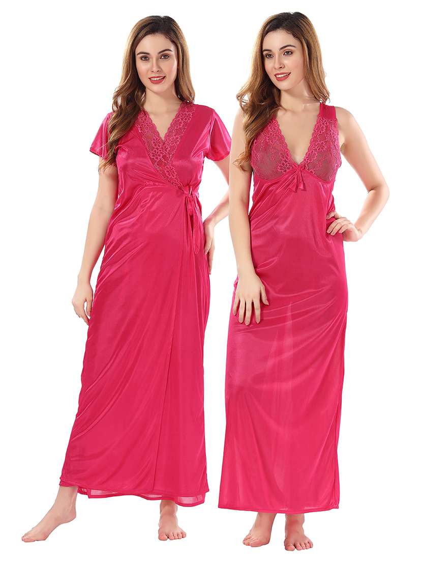 women lace detailed nighty set - 21555394 - Zoom Image - 0