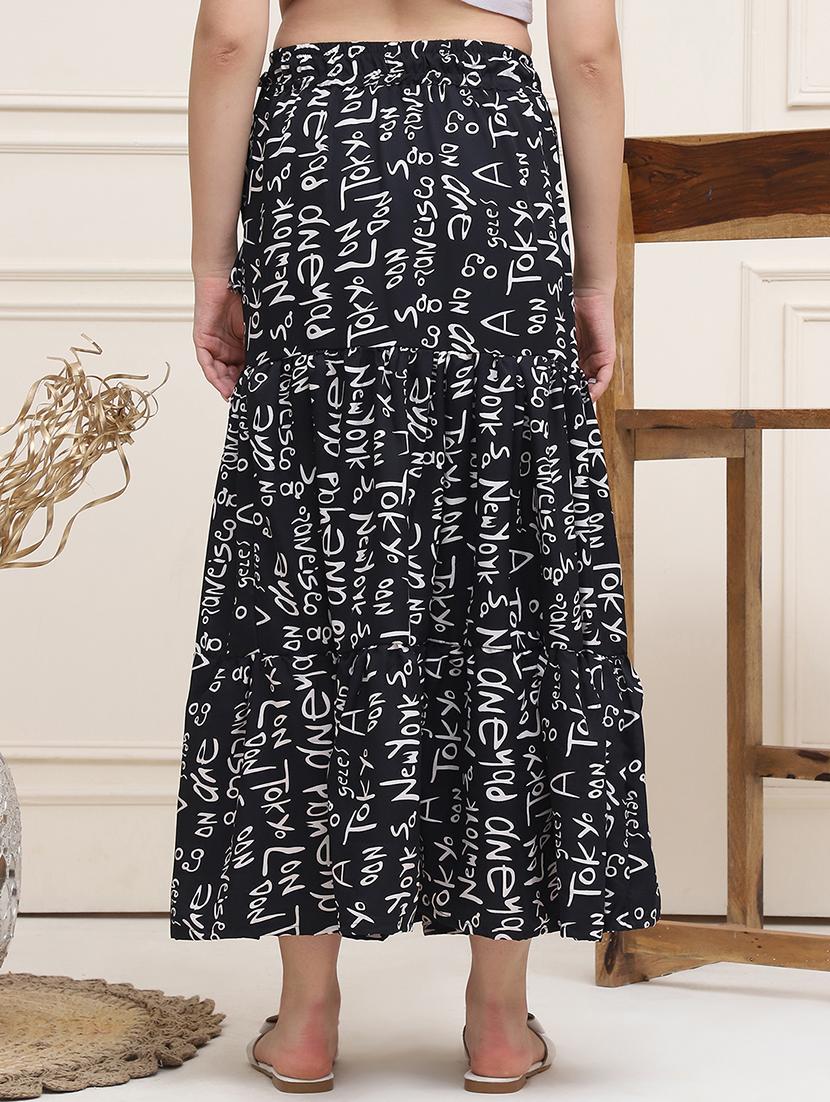 women printed tiered maxi skirt - 21555429 - Standard Image - 3
