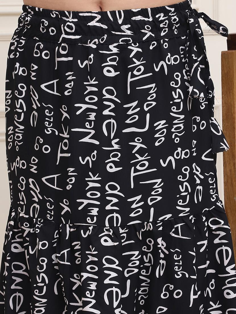 women printed tiered maxi skirt - 21555429 - Standard Image - 5