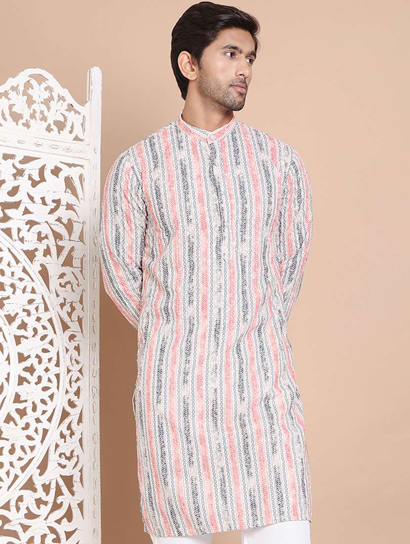 beige cotton long kurta - 21555449 - Zoom Image - 0