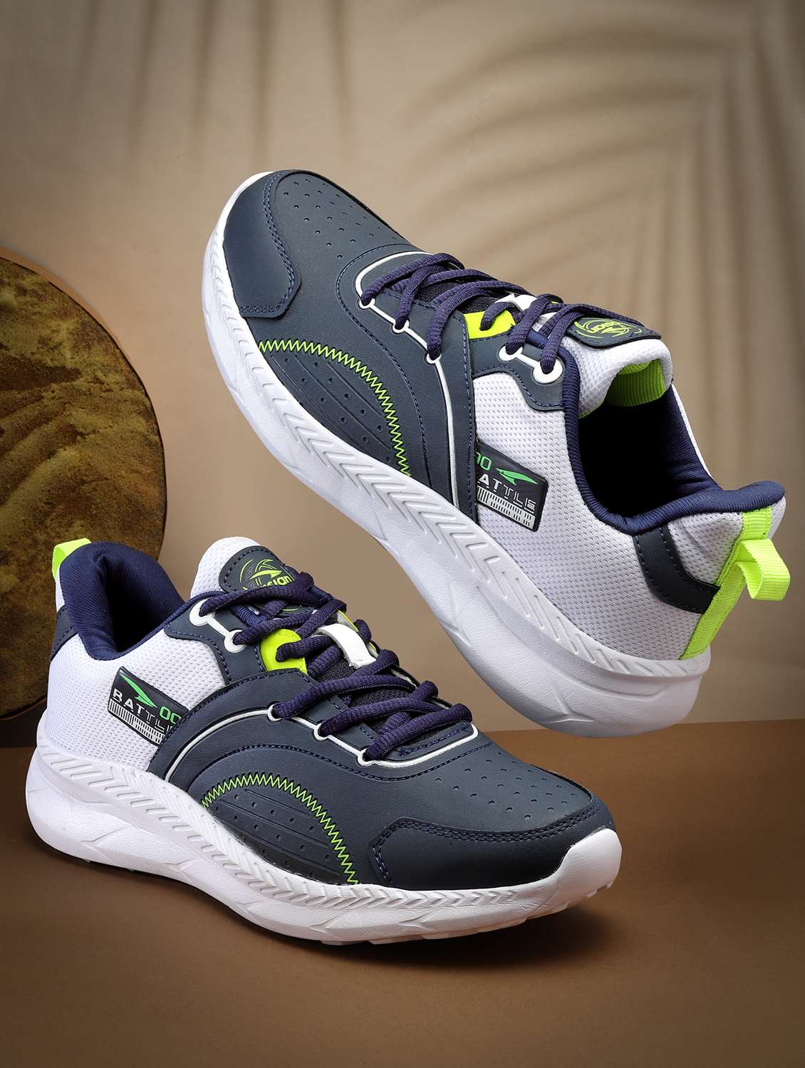 men navy blue lace up sport shoes