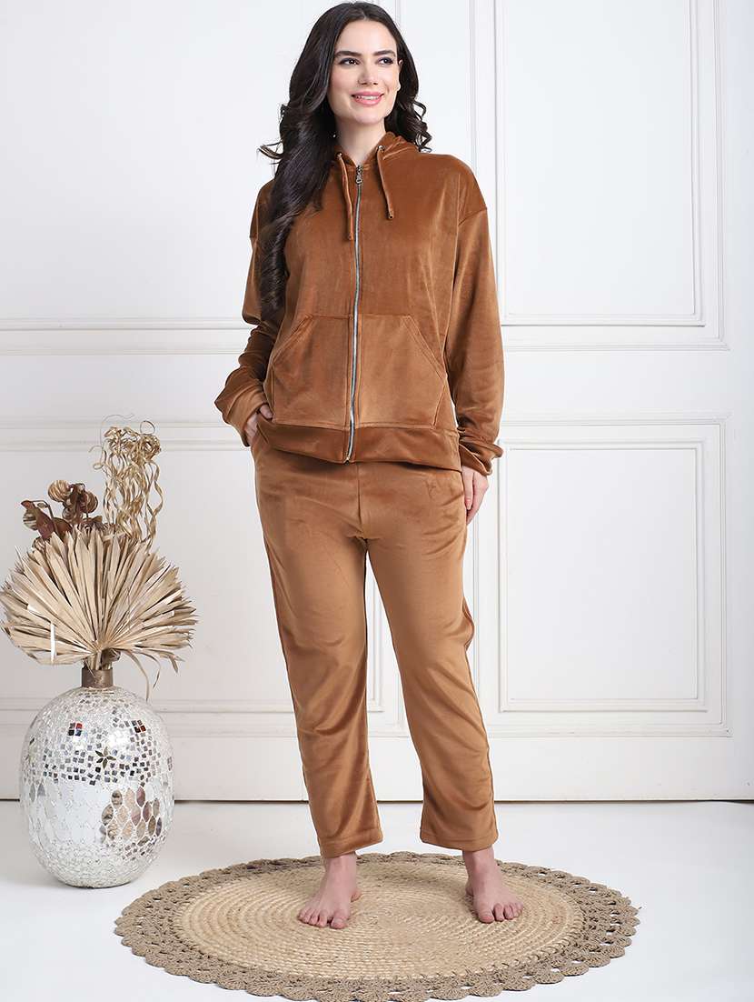 women solid pyjama nightwear set - 21555642 -  Zoom Image - 0