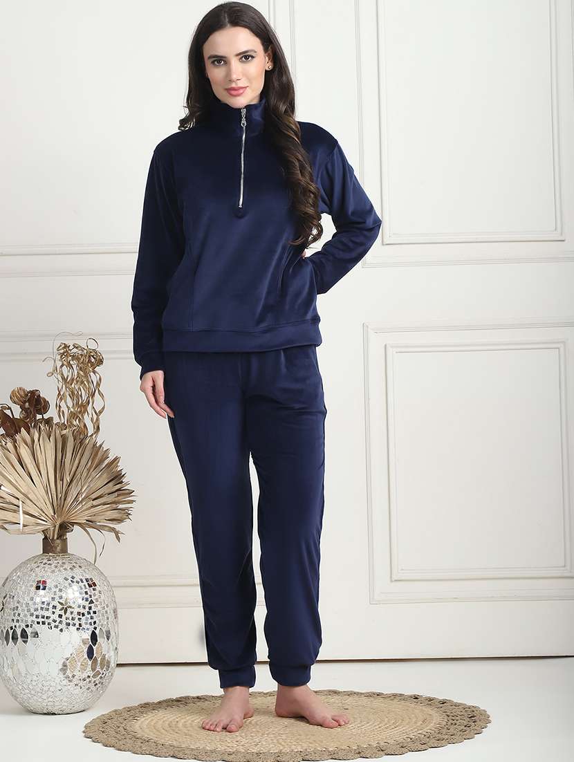 women solid pyjama nightwear set