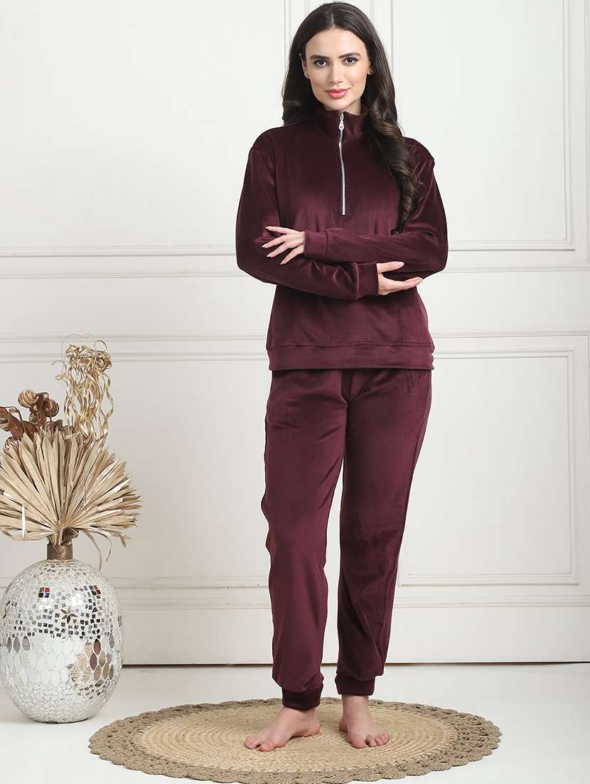 women solid pyjama nightwear set - 21555652 -  Zoom Image - 0