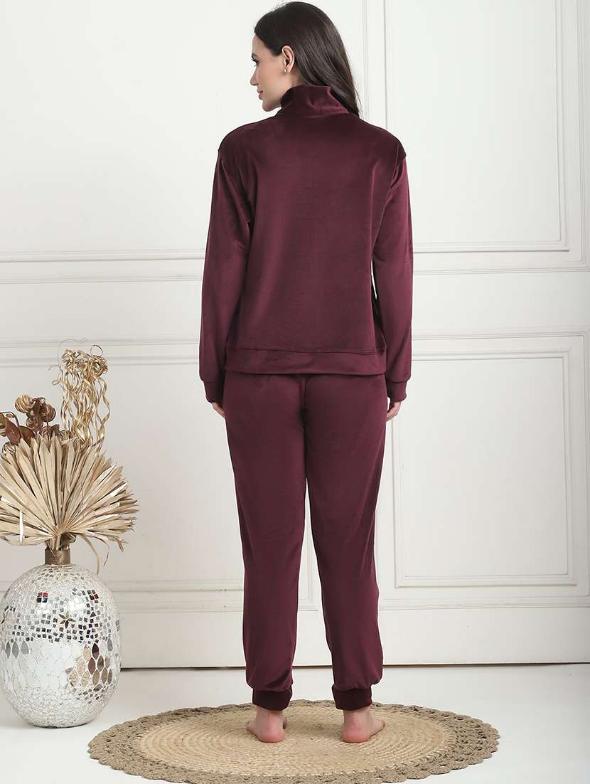 women solid pyjama nightwear set - 21555652 -  Standard Image - 3