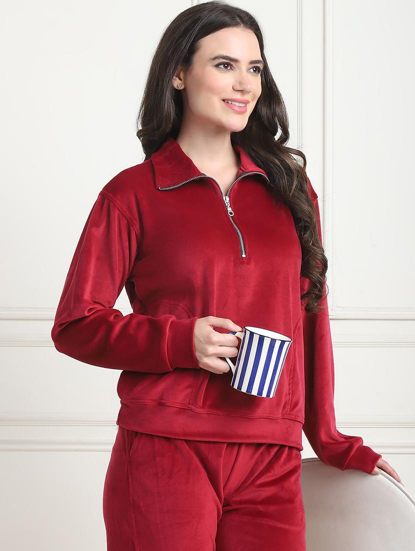 women solid pyjama nightwear set - 21555656 - Standard Image - 3