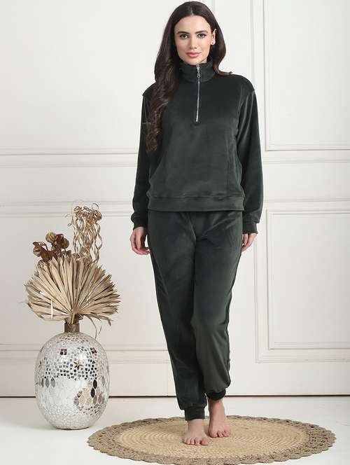 women solid pyjama nightwear set - 21555657 -  Standard Image - 0