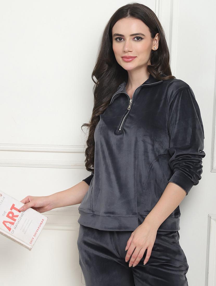 grey velvet pyjama set nightwear - 21555659 - Standard Image - 3