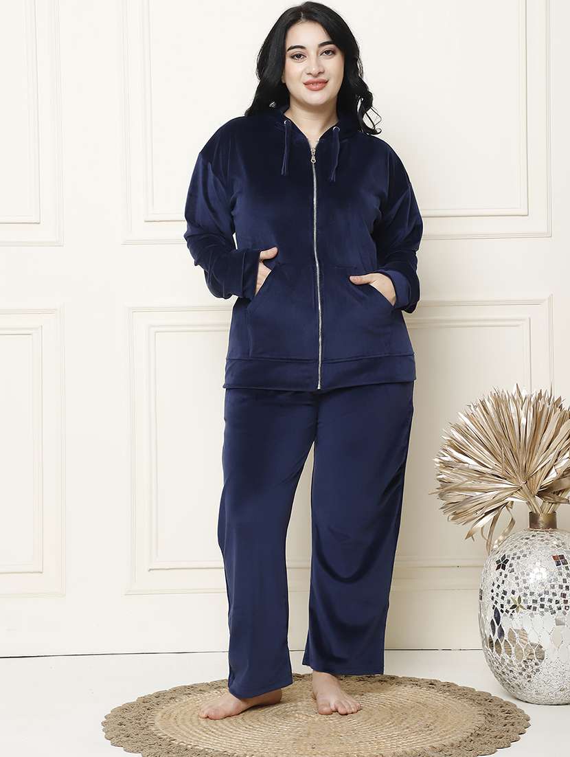women solid pyjama nightwear set