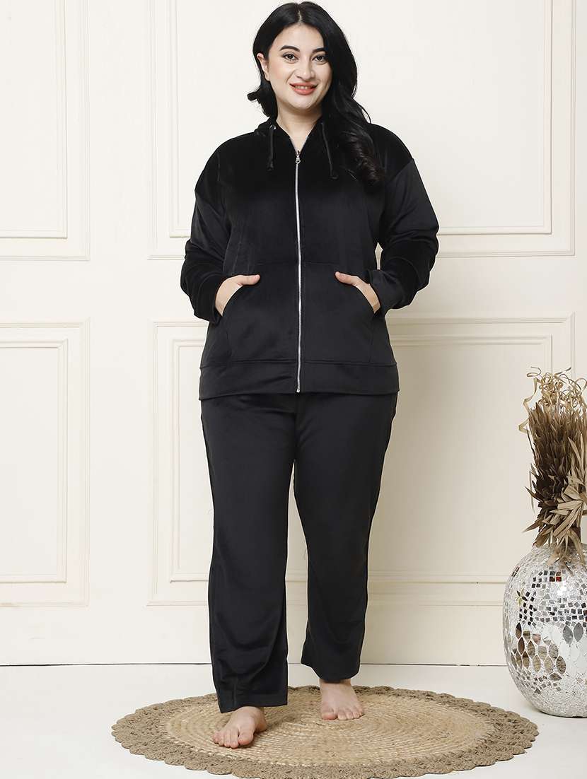 women solid pyjama nightwear set