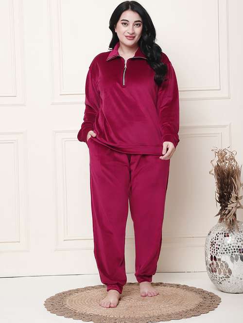 women solid pyjama nightwear set - 21555690 -  Standard Image - 0