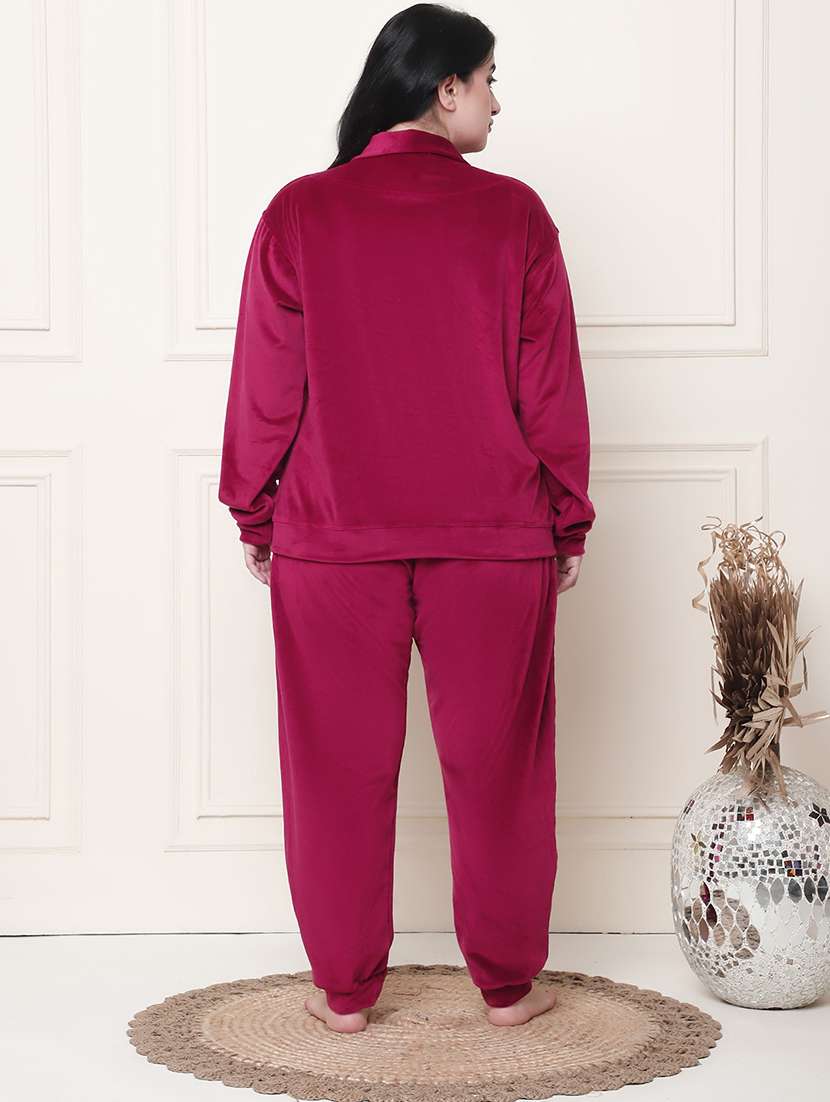 women solid pyjama nightwear set - 21555690 -  Standard Image - 3