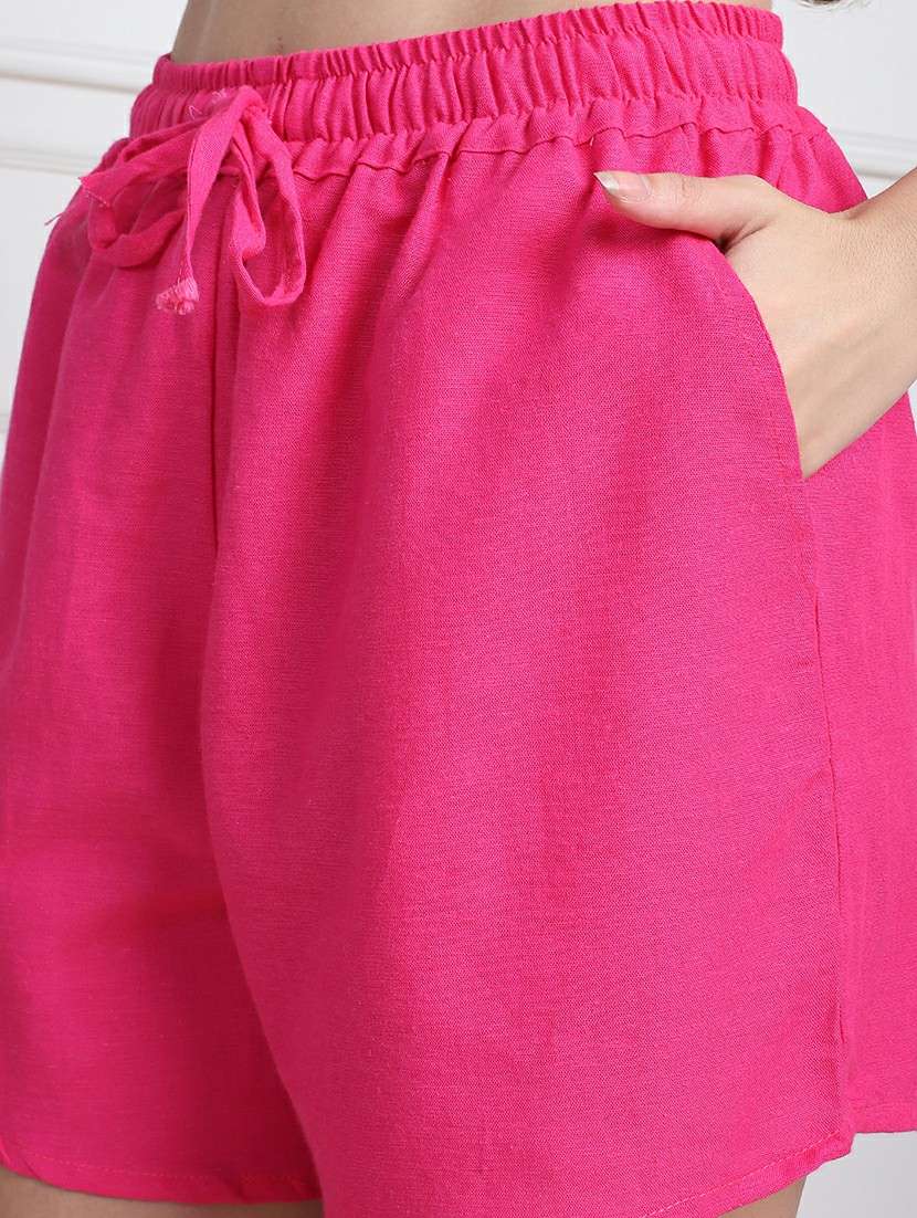 women solid shorts nightwear set - 21555694 -  Standard Image - 5