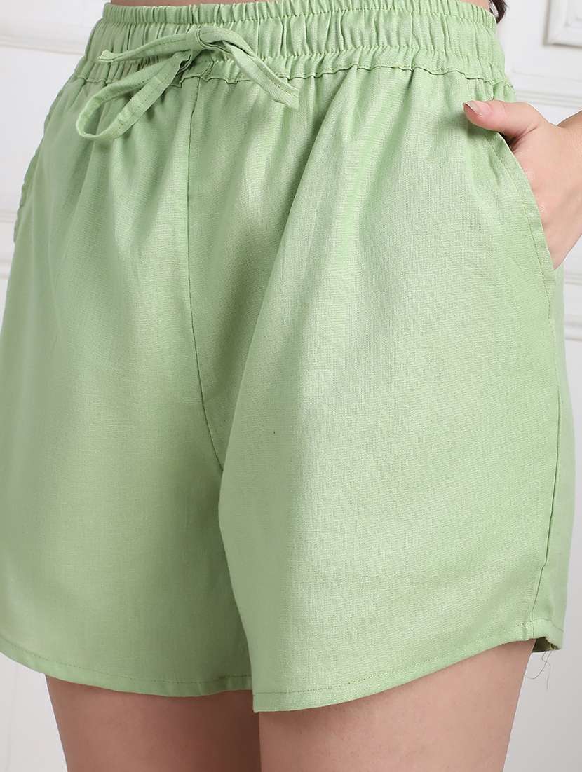 women solid shorts nightwear set - 21555695 -  Standard Image - 5