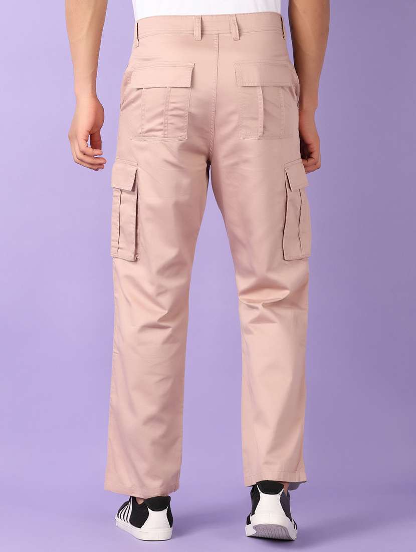men beige solid cargo - 21555712 -  Standard Image - 3