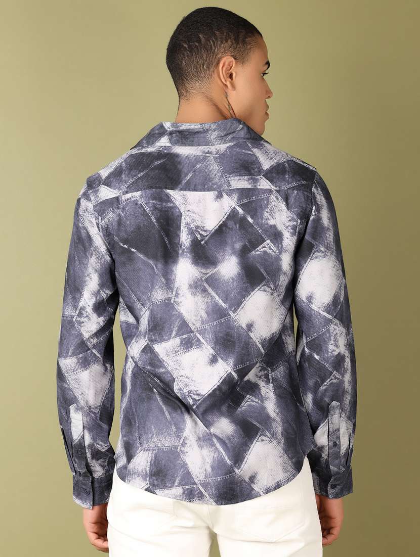 men printed long sleeve casual shirt - 21555714 -  Standard Image - 3
