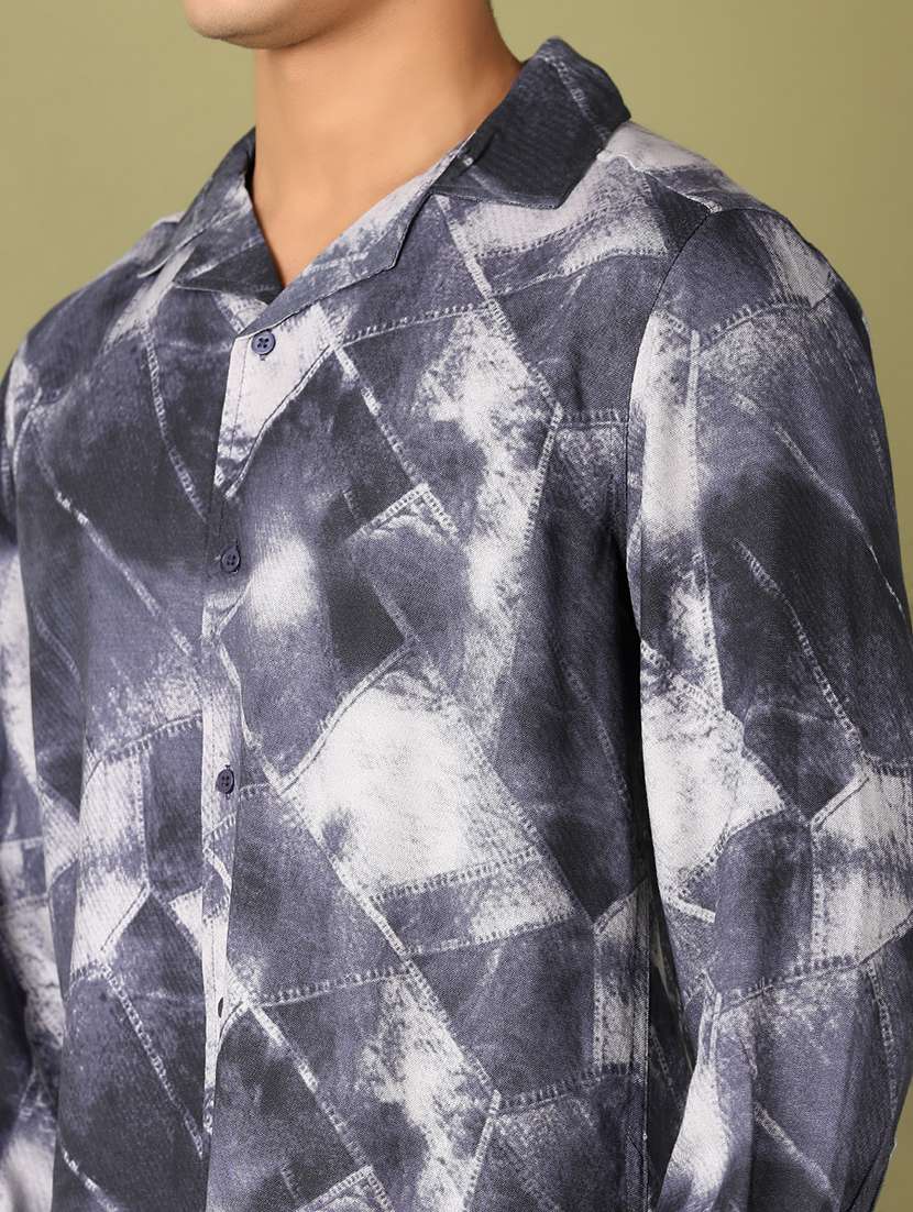 men printed long sleeve casual shirt - 21555714 -  Standard Image - 5