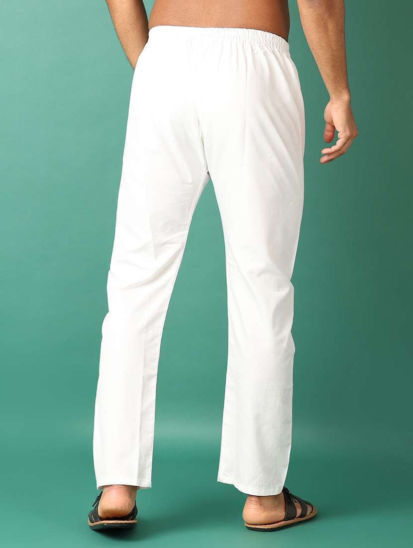 men white solid pyjama - 21555723 -  Standard Image - 3
