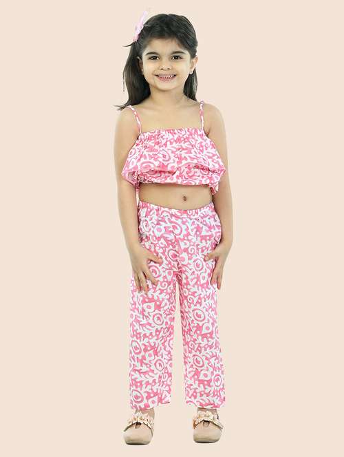 girls printed sleeveless full length set - 21555766 - Standard Image - 0