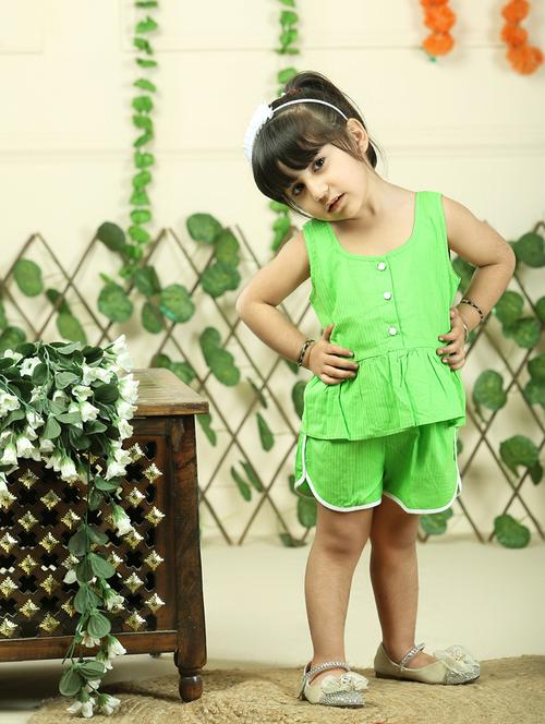 girls striped sleeveless top & shorts set - 21555788 - Standard Image - 0