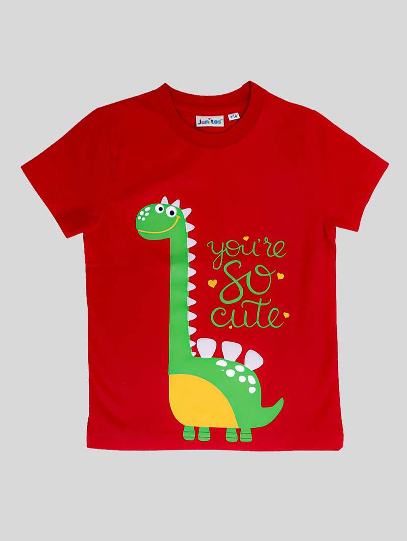 boys round neck graphic printed t-shirt