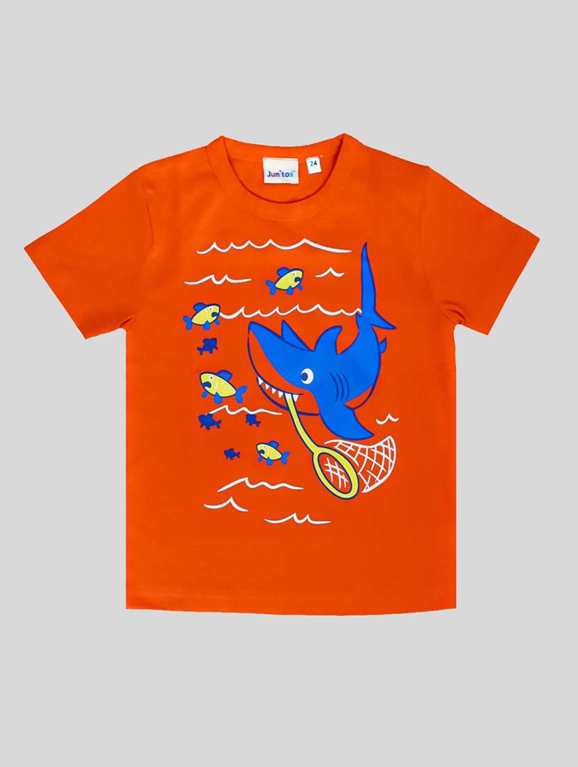 boys round neck graphic printed t-shirt