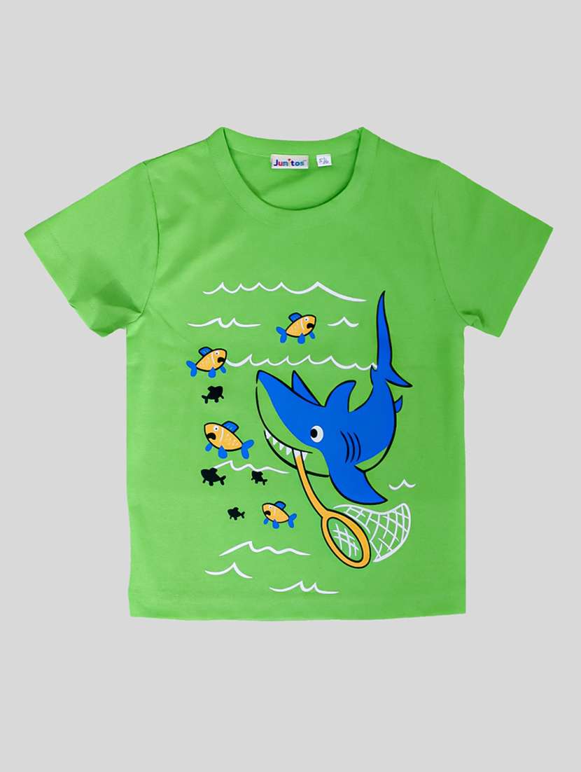 boys round neck graphic printed t-shirt