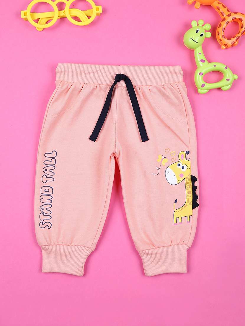 boys pink printed casual jogger