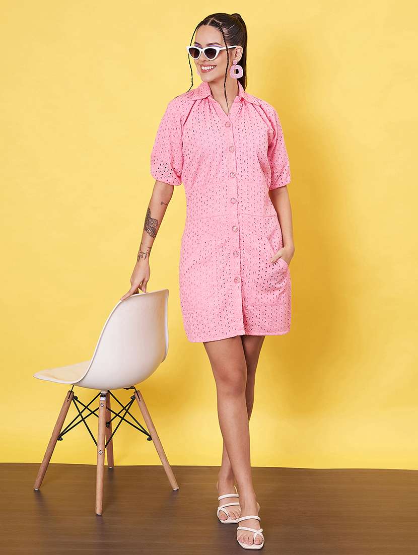 women self design collared a-line dress - 21555913 -  Zoom Image - 0
