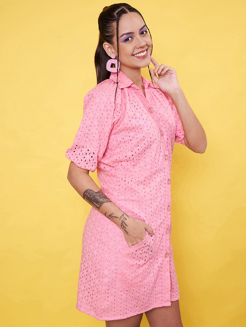 women self design collared a-line dress - 21555913 - Standard Image - 3