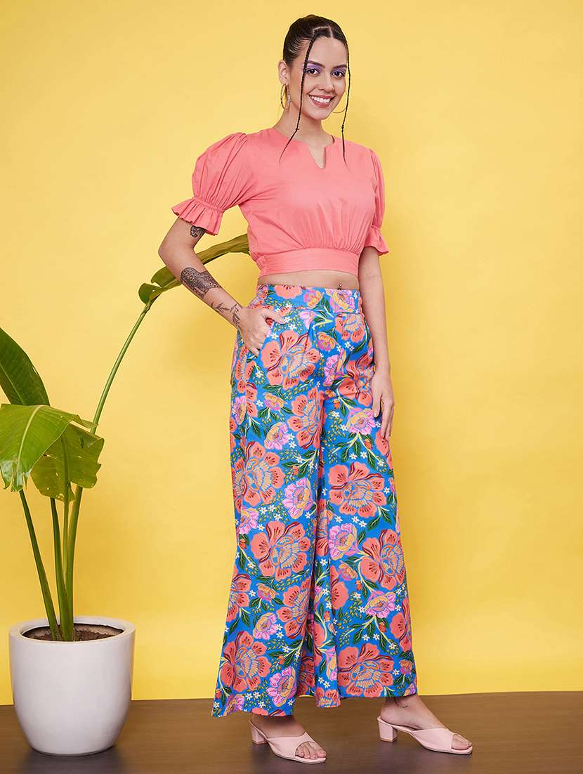 women floral printed top & palazzo co-ord set - 21555930 -  Standard Image - 3