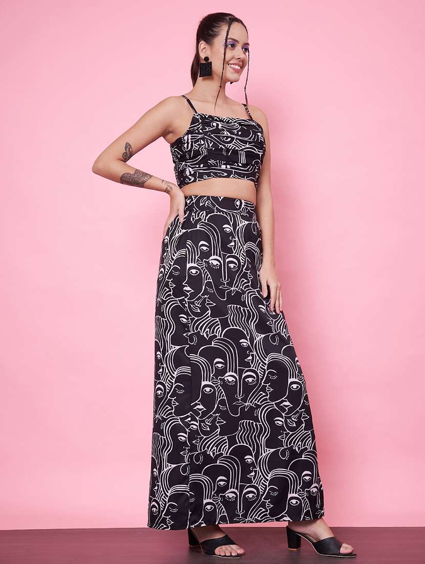 women printed top & skirt co-ord set - 21555934 -  Standard Image - 3