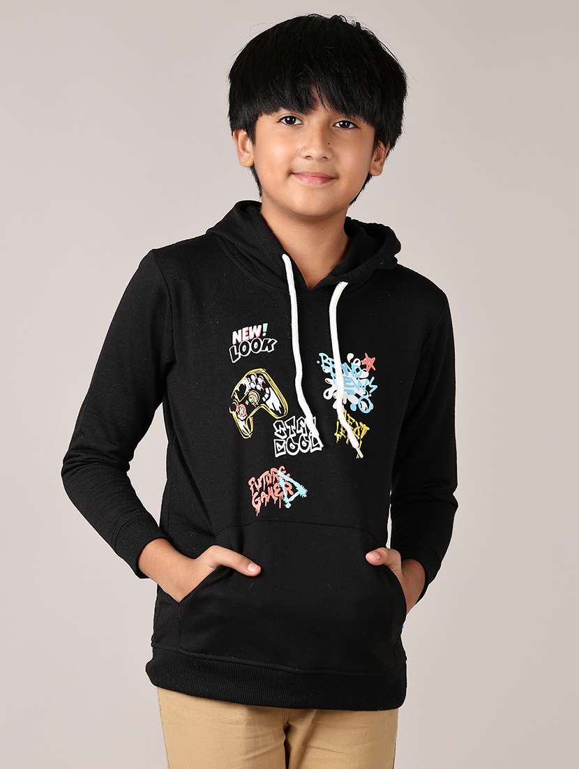 boys  front print long sleeve sweatshirts