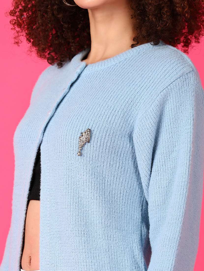 women self designed long sleeve cardigan - 21556065 -  Standard Image - 5