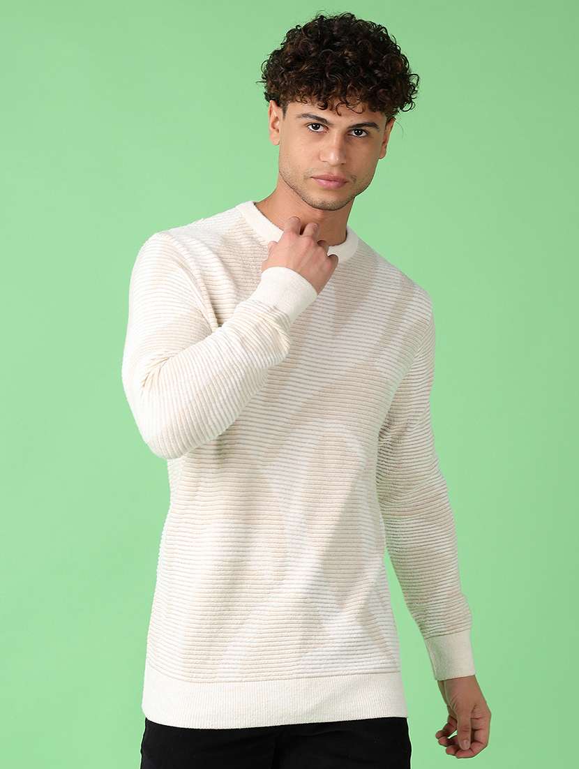 men long sleeves self design pullover