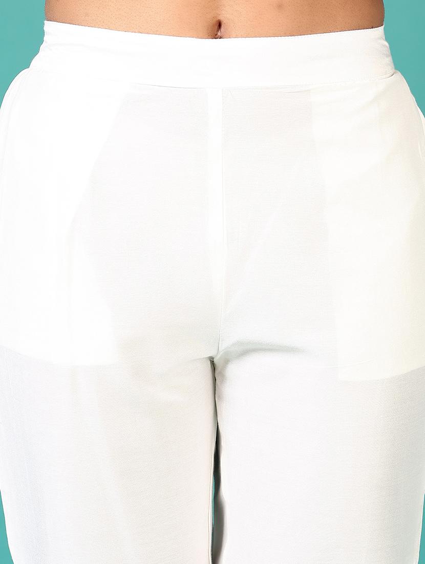 women solid laced hem tapered pant - 21556112 - Standard Image - 5