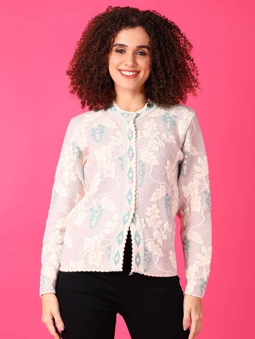 women self designed long sleeves cardigan - 21556113 -  Standard Image - 0