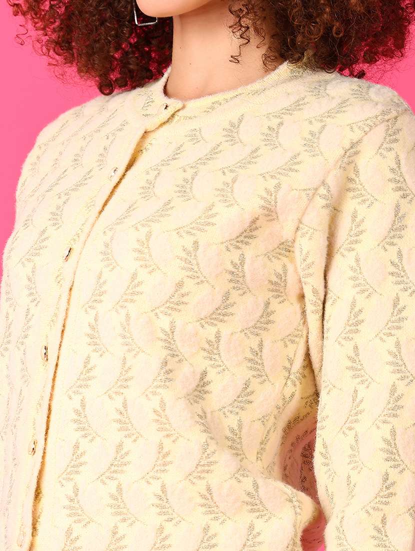 women self designed long sleeves cardigan - 21556114 -  Standard Image - 5