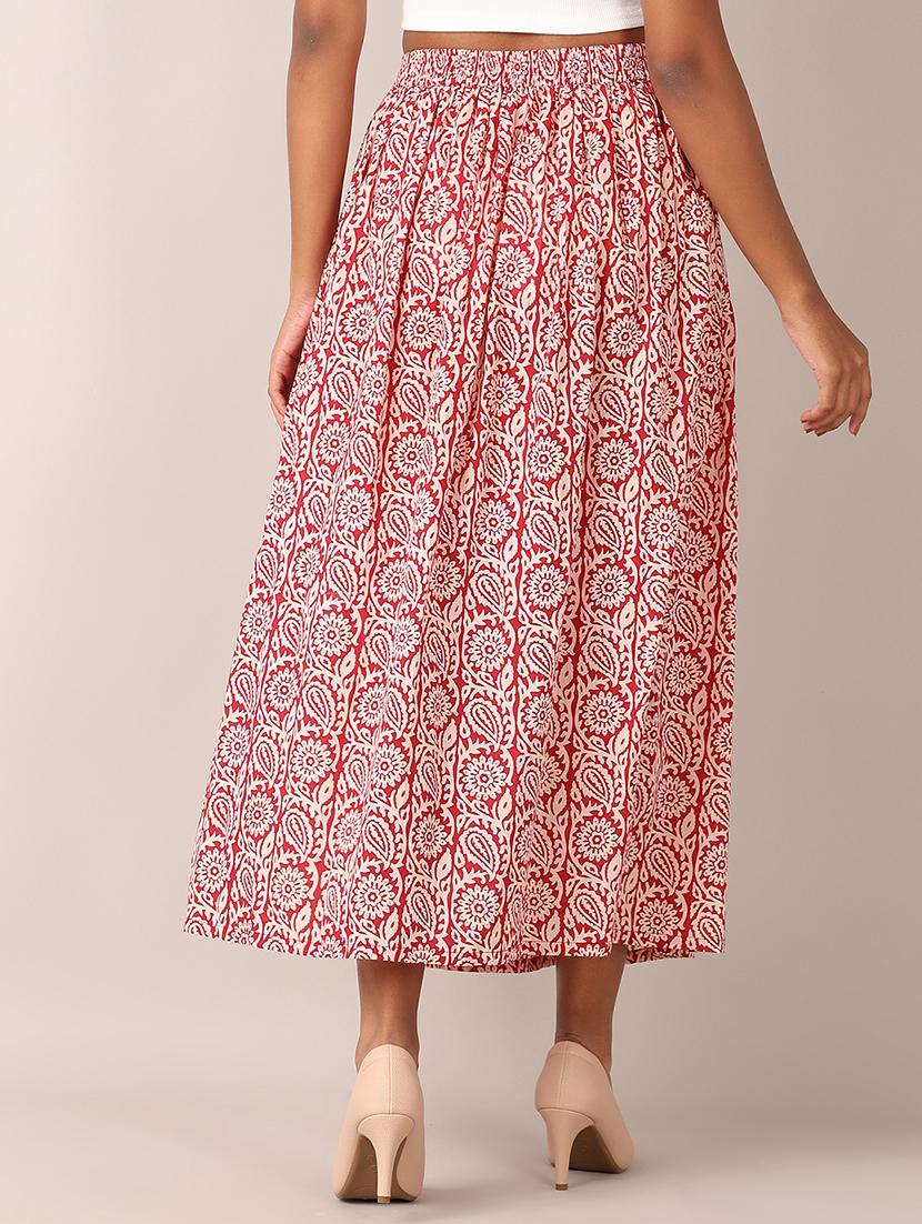 women printed high rise a-line skirt - 21556120 - Standard Image - 3