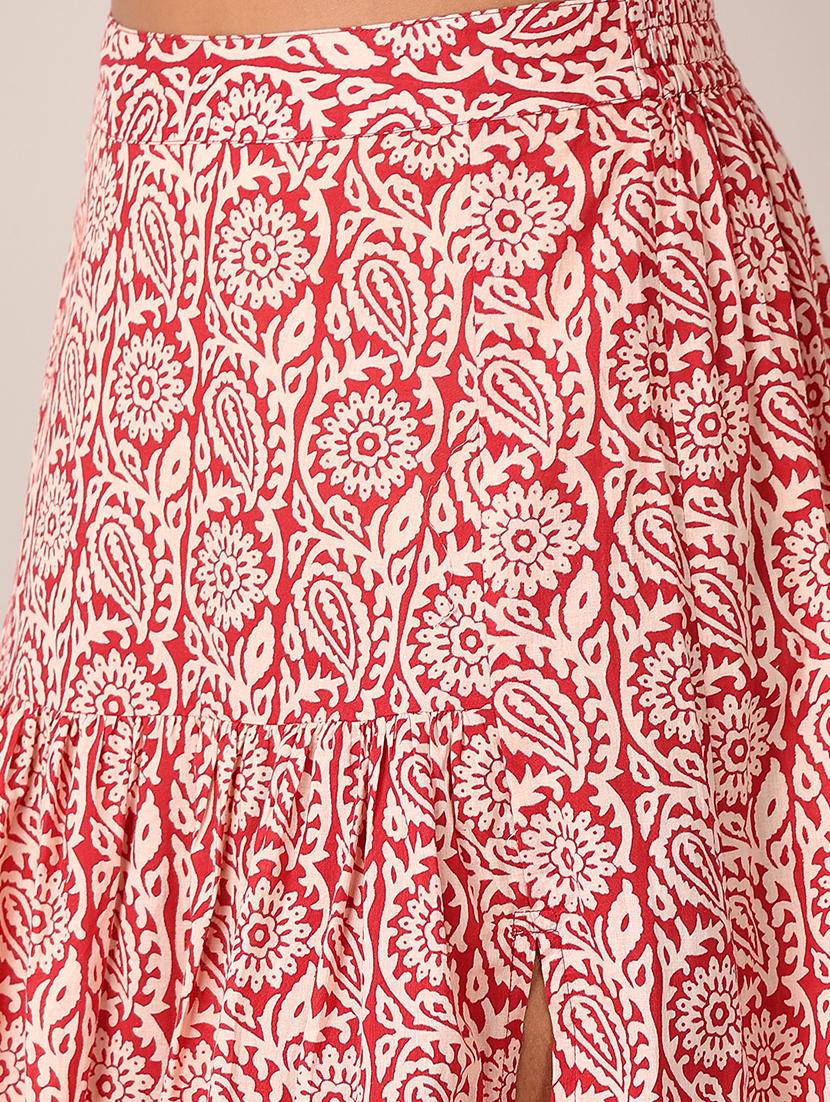 women printed high rise a-line skirt - 21556120 - Standard Image - 5