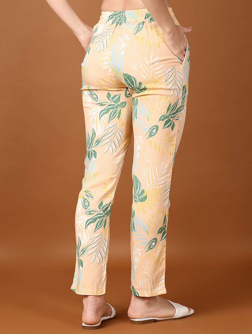 women peach tropical printed pajamas - 21556122 -  Standard Image - 3