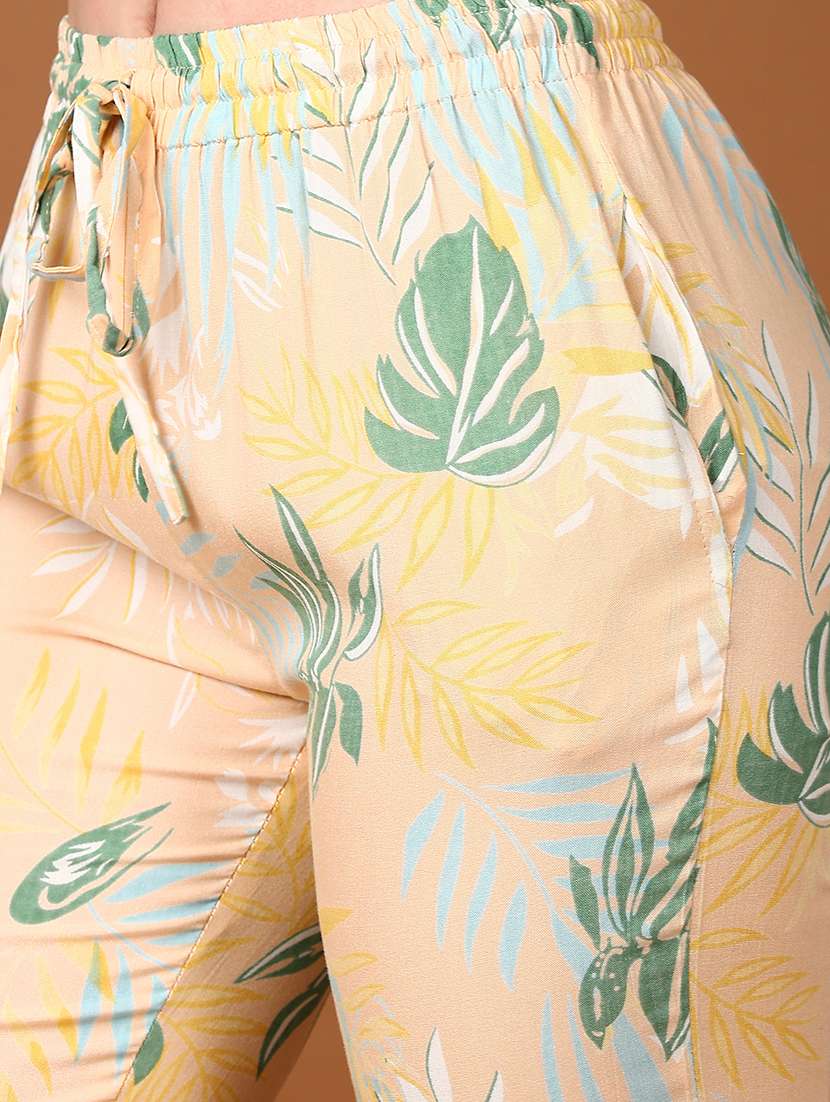 women peach tropical printed pajamas - 21556122 -  Standard Image - 5