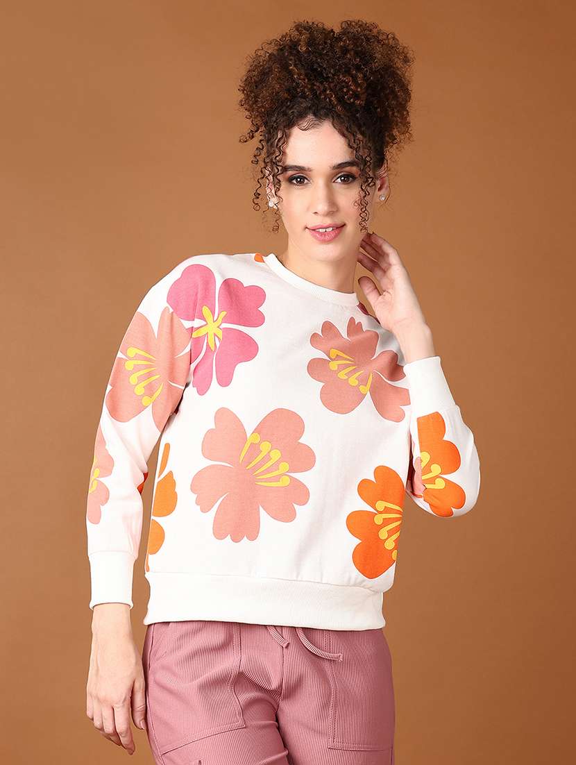 women floral long sleeve sweatshirts