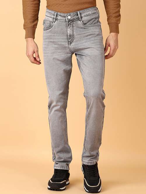 men plain mid rise denim jean - 21556309 - Standard Image - 0