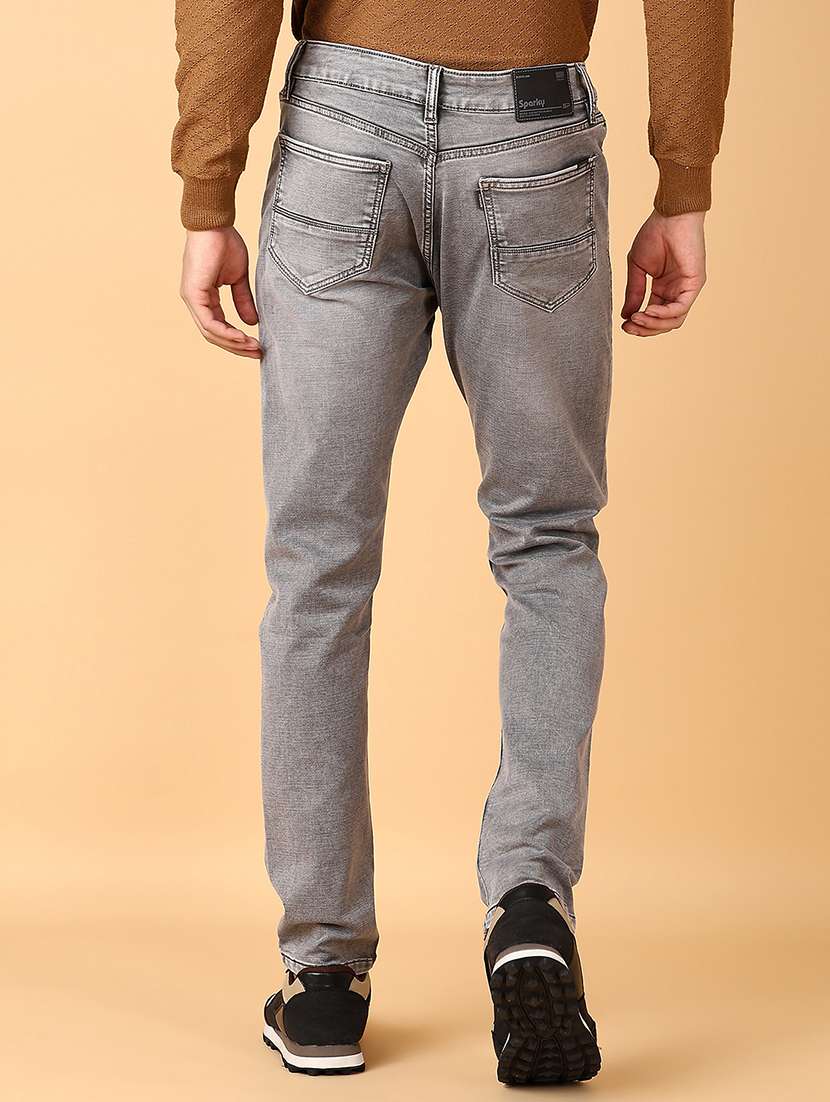 men plain mid rise denim jean - 21556309 - Standard Image - 3