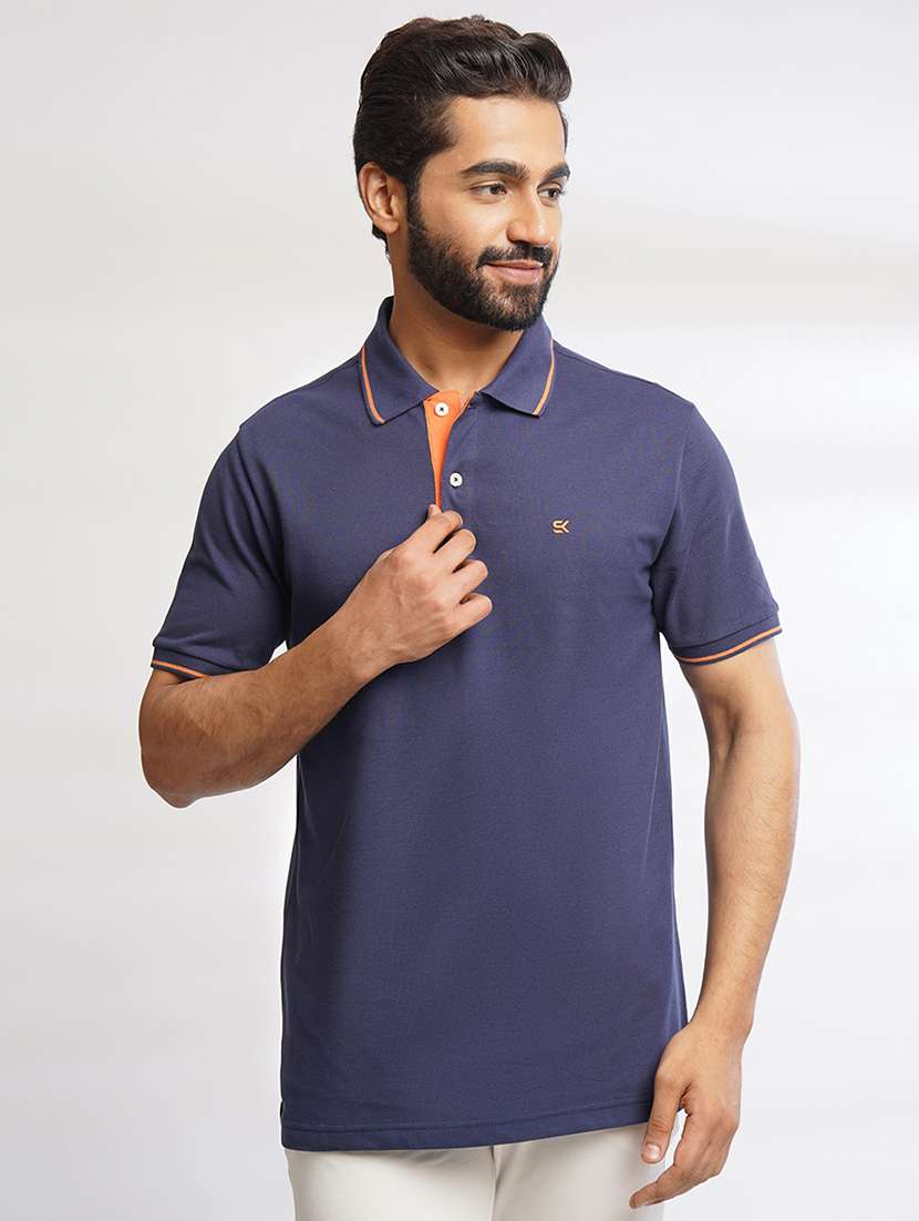 men solid polo neck t-shirt - 21556425 -  Zoom Image - 0