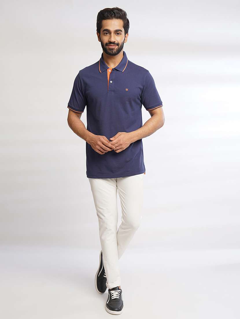 men solid polo neck t-shirt - 21556425 - Standard Image - 3
