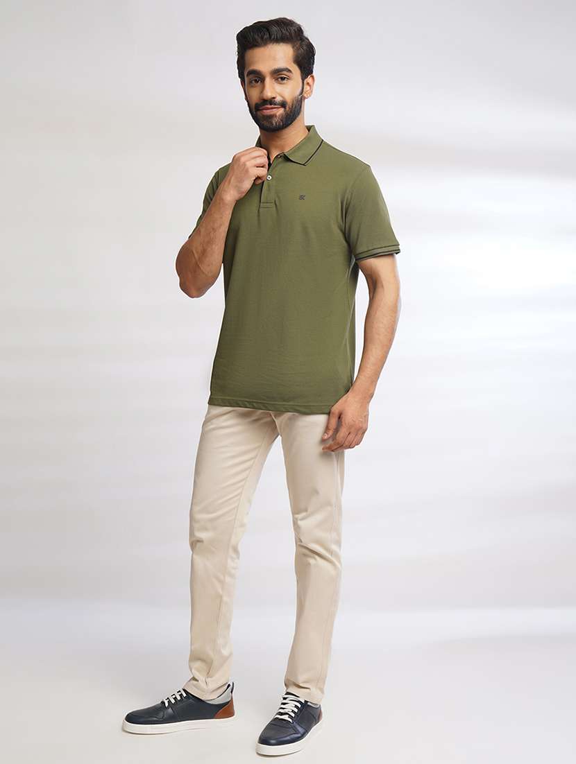 men solid polo neck t-shirt - 21556428 -  Standard Image - 3